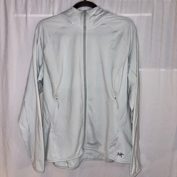 Arcteryx Zip Up Adahy Hoody Sweatshirt Womens Size XL Light Sage - EUC - Picture 1 of 8